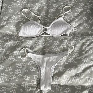 SHEIN White Textured Bikini